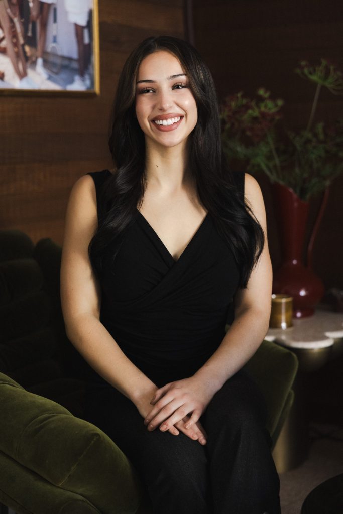 A signature headshot of a young woman in Calabasas