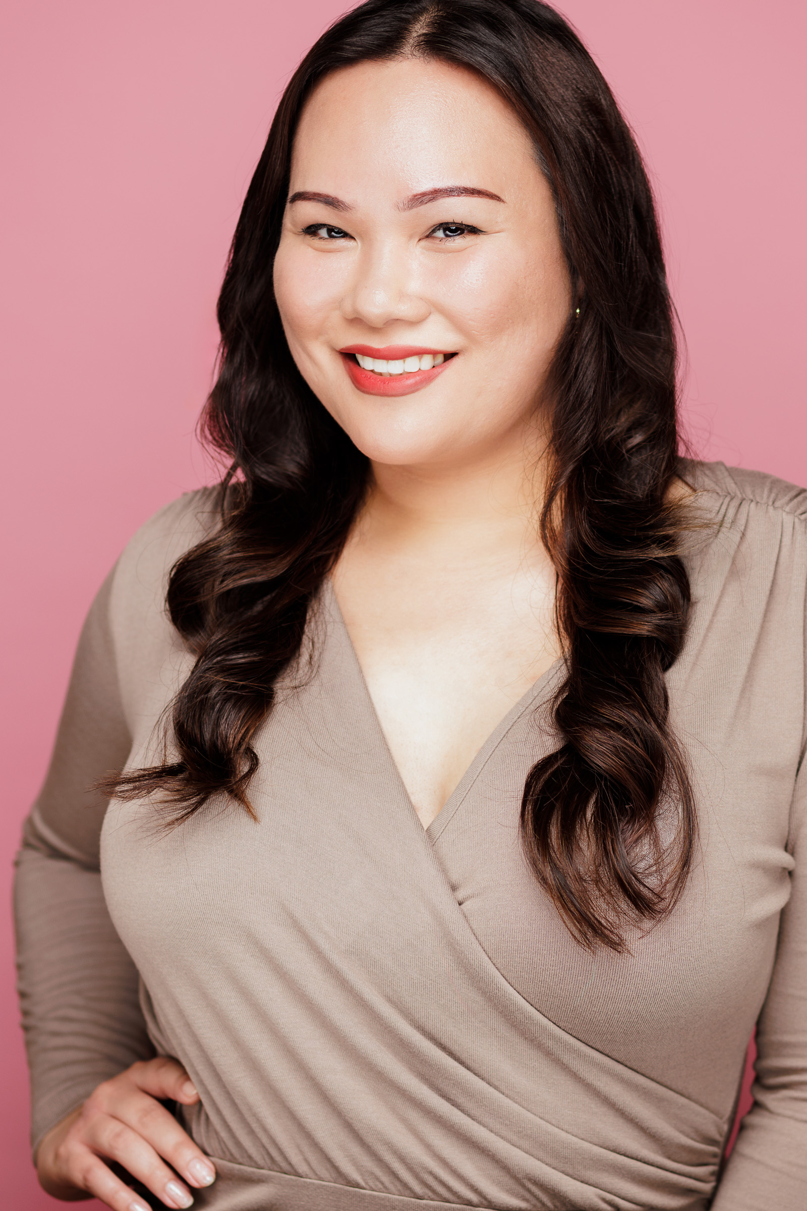 Smiling commercial actor headshot photographed at F11 Studio